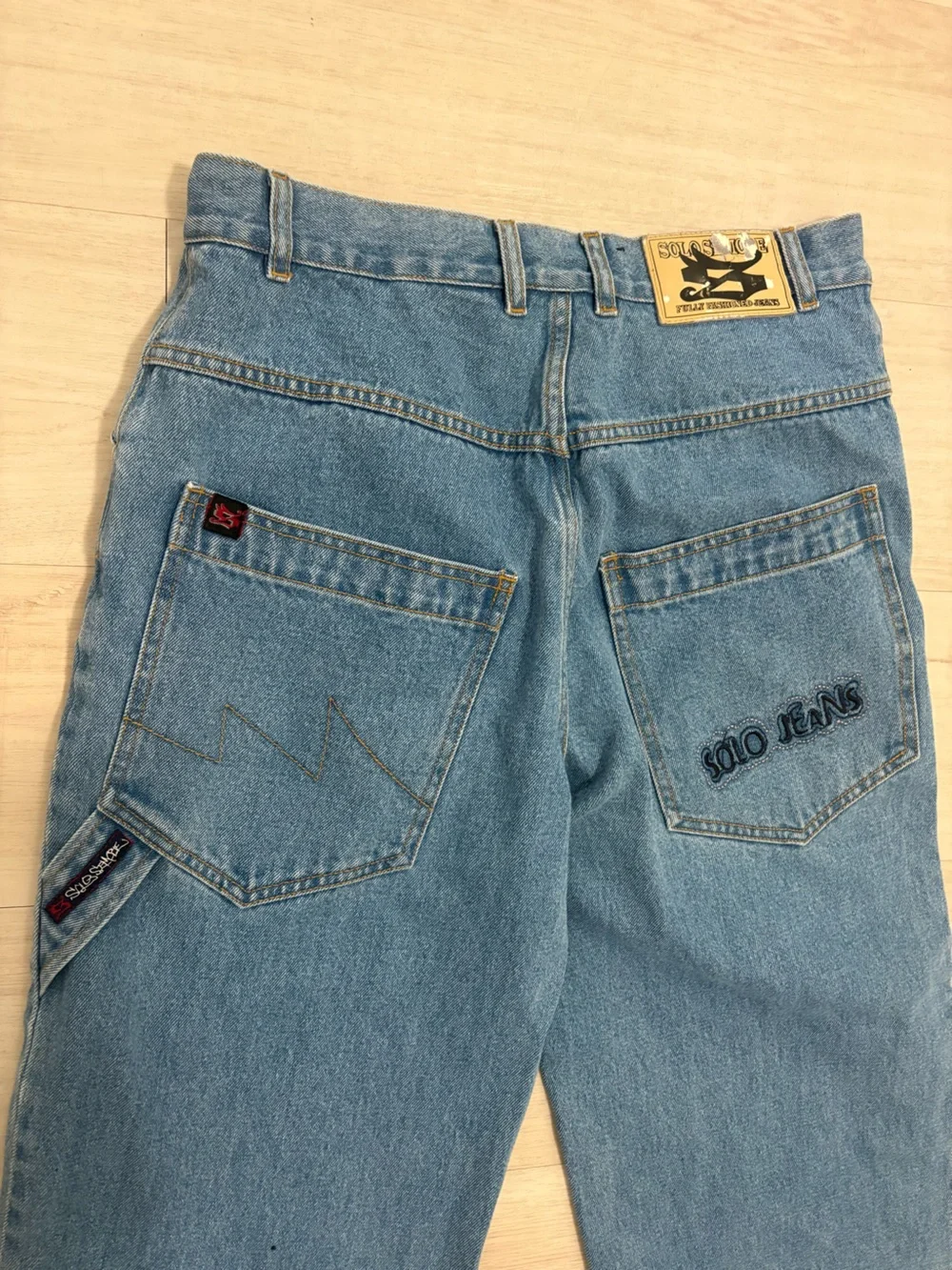 Solo Semore Dragon Embroidered Baggy Jeans Size